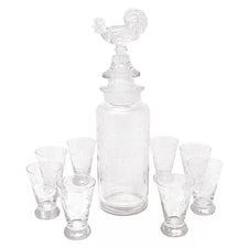 Vintage Paden City Glass Rooster Decanter Set | The Hour Shop