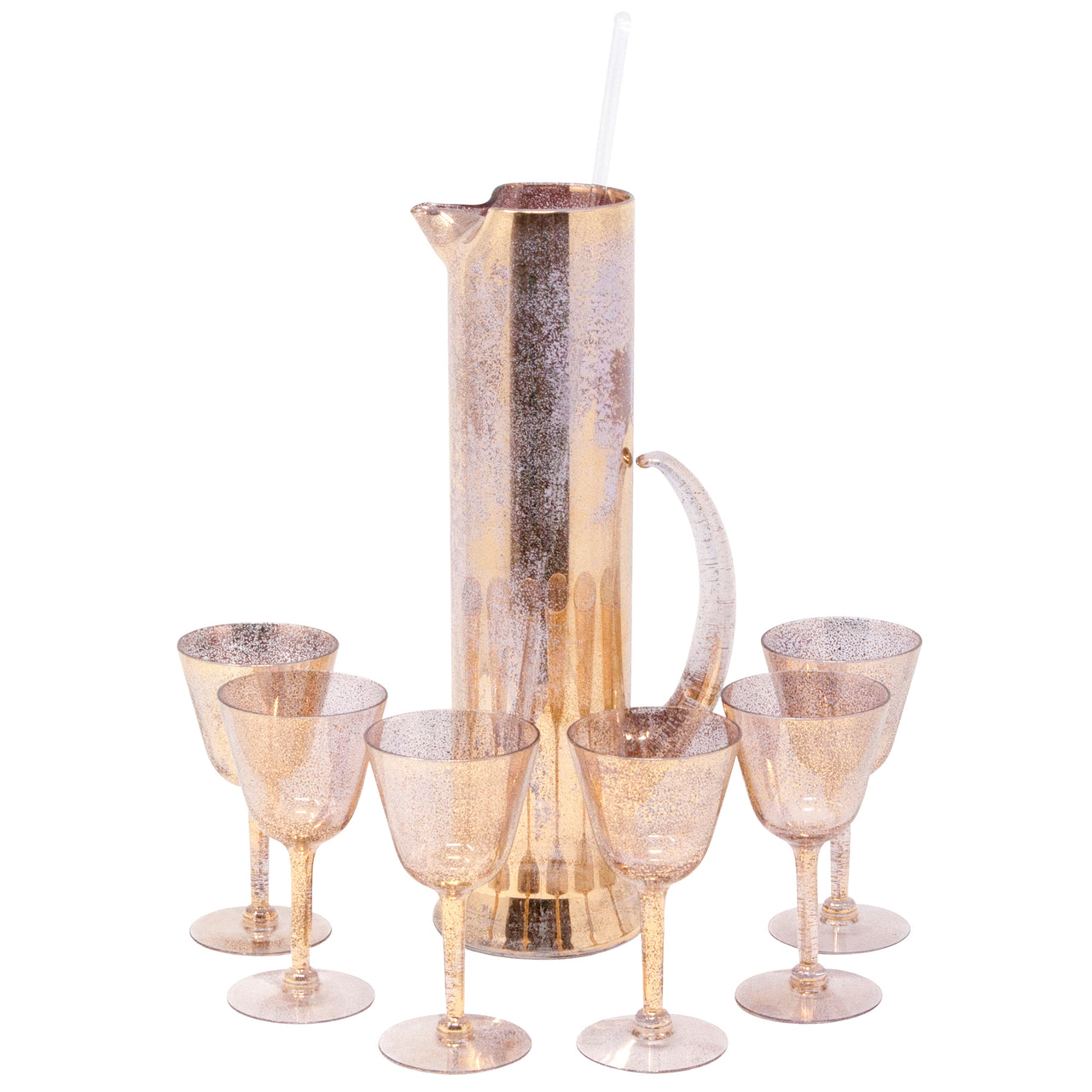Vintage Gold Shimmer Empire Cocktail Pitcher Set | The Hour Shop