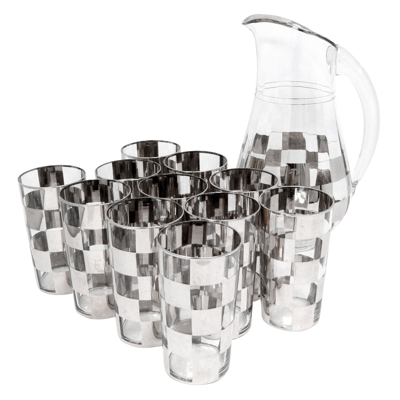 Vintage Mercury Checkered Cocktail Pitcher Set | The Hour Shop