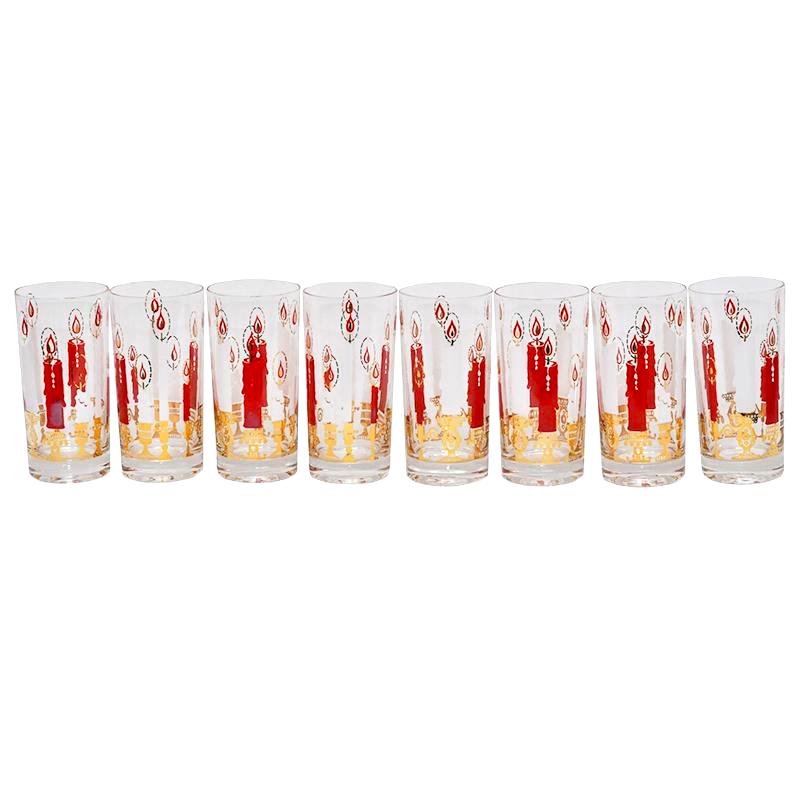 Christmas Candle Collins Glasses | The Hour Shop Vintage