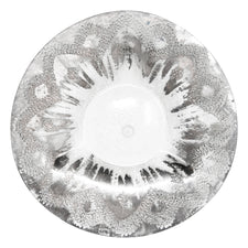 Vintage Dorothy Thorpe Sterling Atomic Splash Large Glass Appetizer Tray | The Hour Shop