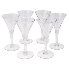 Vintage Clear Trumpet Cordial Glasses | The Hour Shop