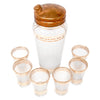 Vintage Gold Band Frosted Cocktail Shaker Set Top | The Hour Shop