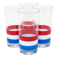 Georges Briard Red White and Blue Collins Glasses | The Hour Shop