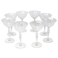 Vintage Morgantown Lace Bouquet Cocktail Glasses | The Hour Shop