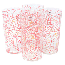 Federal Glass Pink & Gold Dashes Tumblers