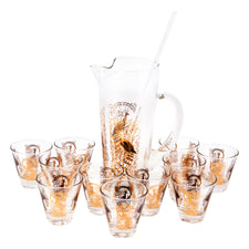 Vintage Gold Peacock Cocktail Pitcher Set | The Hour Shop