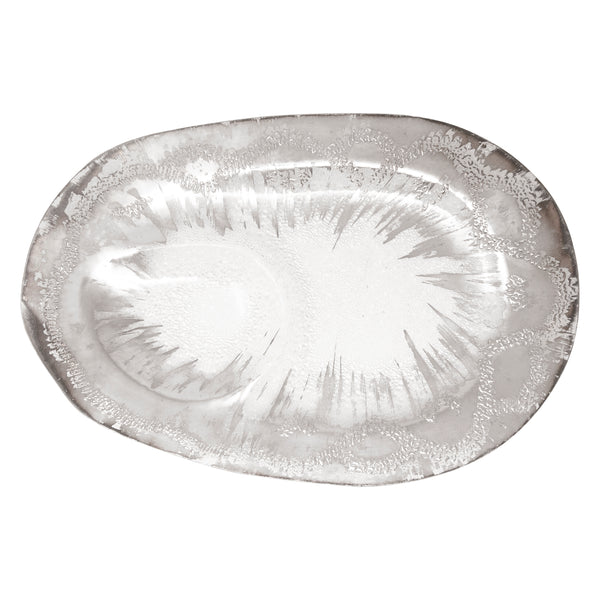 Silver Hammered Splash Design Serving Tray Silver Hammered Splash Design Serving Tray