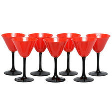 Vintage Art Deco Red & Black Cocktail Glasses, The Hour