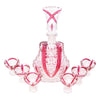 Vintage Czech Etched Deep Pink Crystal Decanter Set Top | The Hour Shop