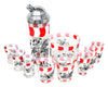 Vintage Red, White & Black Carousel Cocktail Shaker Set Top | The Hour Shop