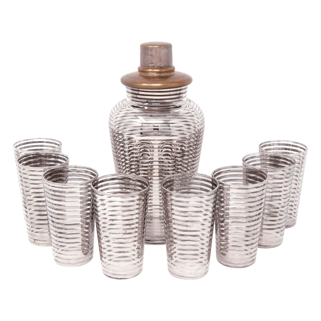 Vintage Sterling Silver Stripes Cocktail Shaker Set | The Hour Shop