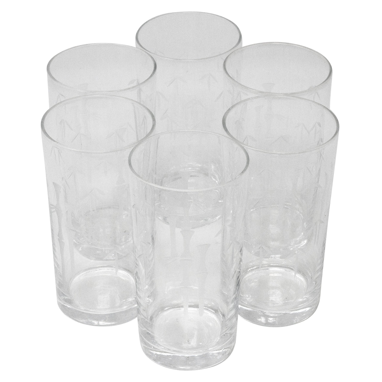 Vintage Sasaki Etched Bamboo Collins Glasses | The Hour Shop