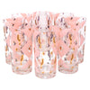 Fred Press Pink and Gold Rooster Collins Glasses Front | The Hour Shop