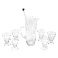 Vintage Dorothy Thorpe Etched Anthurium Leaves Cocktail Pitcher Set | The Hour Shop