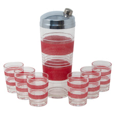 Vintage Red & White Stripes Cocktail Shaker Set | The Hour Shop