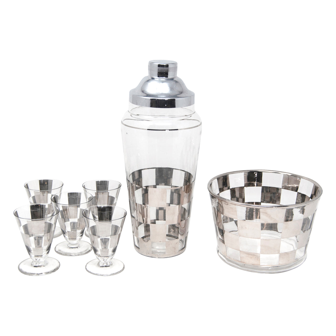 Vintage Mercury Checkerboard Cocktail Shaker Set | The Hour Shop