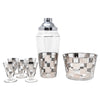 Vintage Mercury Checkerboard Cocktail Shaker Set Front | The Hour Shop
