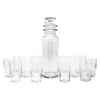 Vintage Heisey Etched Arrow & Diamond Cocktail Shaker Set Front | The Hour Shop