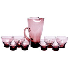 Vintage Amethyst Glass Cocktail Pitcher Set, The Hour Shop