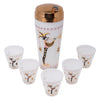 Vintage White Milk Glass Court Jester Cocktail Shaker Set