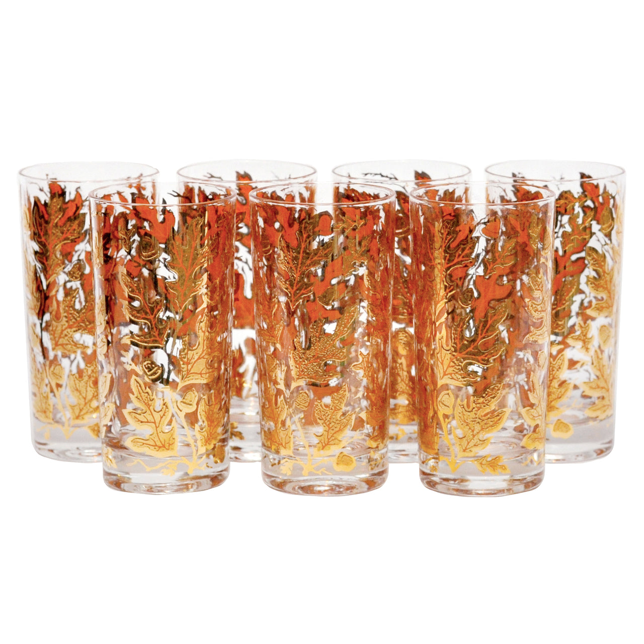 Culver Golden Foliage Collins Glasses