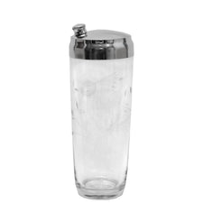 Vintage Etched Roses Glass Cocktail Shaker | The Hour Shop
