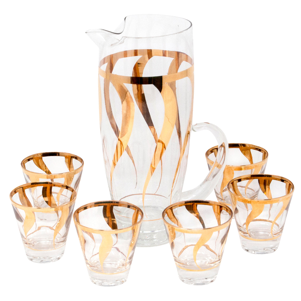 Vintage Gold Ribbons Cocktail Pitcher Set | The Hour Shop