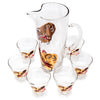 Vintage Gold, Black & Red Stylized Rooster Cocktail Pitcher Set Top | The Hour Shop