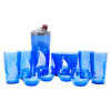 Vintage Hazel Atlas Cobalt Sailboat Cocktail Shaker Set Front | The Hour Shop