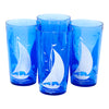 Vintage Hazel Atlas Cobalt Sailboat Cocktail Shaker Set Tumblers | The Hour Shop