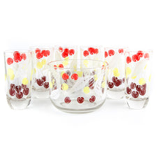 Cherries & Leaves Ice Bucket & Tumblers Set