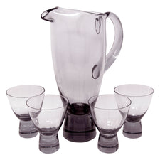 Vintage Light Smoke Glass Cocktail Pitcher Set | The Hour Shop