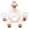 Vintage Czech Gold & White Grid Decanter Set Top | The Hour Shop