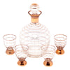 Vintage Czech Gold & White Grid Decanter Set | The Hour Shop