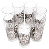 Vintage Libbey Silver Fancy Scroll Collins Glasses top | The Hour Shop