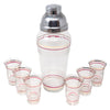 Vintage Frosted Bands Cocktail Shaker Set Top | The Hour Shop