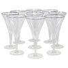 Vintage Platinum Rim Trumpet Goblets Glasses Front View | The Hour Shop