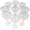 Vintage Platinum Rim Trumpet Goblets Glasses Top View | The Hour Shop