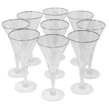 Vintage Platinum Rim Trumpet Goblets Glasses | The Hour Shop