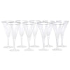 Vintage Platinum Rim Trumpet Goblets Glasses Side by Side | The Hour Shop