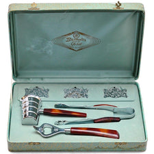 Glo Hill Amber & Red Marble Bakelite Bar Tool Set, The Hour Shop Vintage Barware