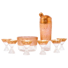Vintage Paden City Gold Spring Orchard Cocktail Shaker Set Front | The Hour Shop