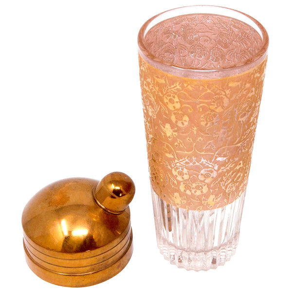Pebbled Glass Cocktail Shaker  Glass & Gold Cocktail Shaker — Hoppe Shoppe