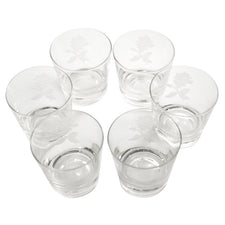 Vintage Frosted Etched Rose Rocks Glasses | The Hour Shop