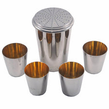 Vintage Chrome German Travel Nested Cocktail Shaker Set