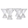 Vintage Paneled Art Deco Cone Stem Cocktail Glasses Front View | The Hour Shop