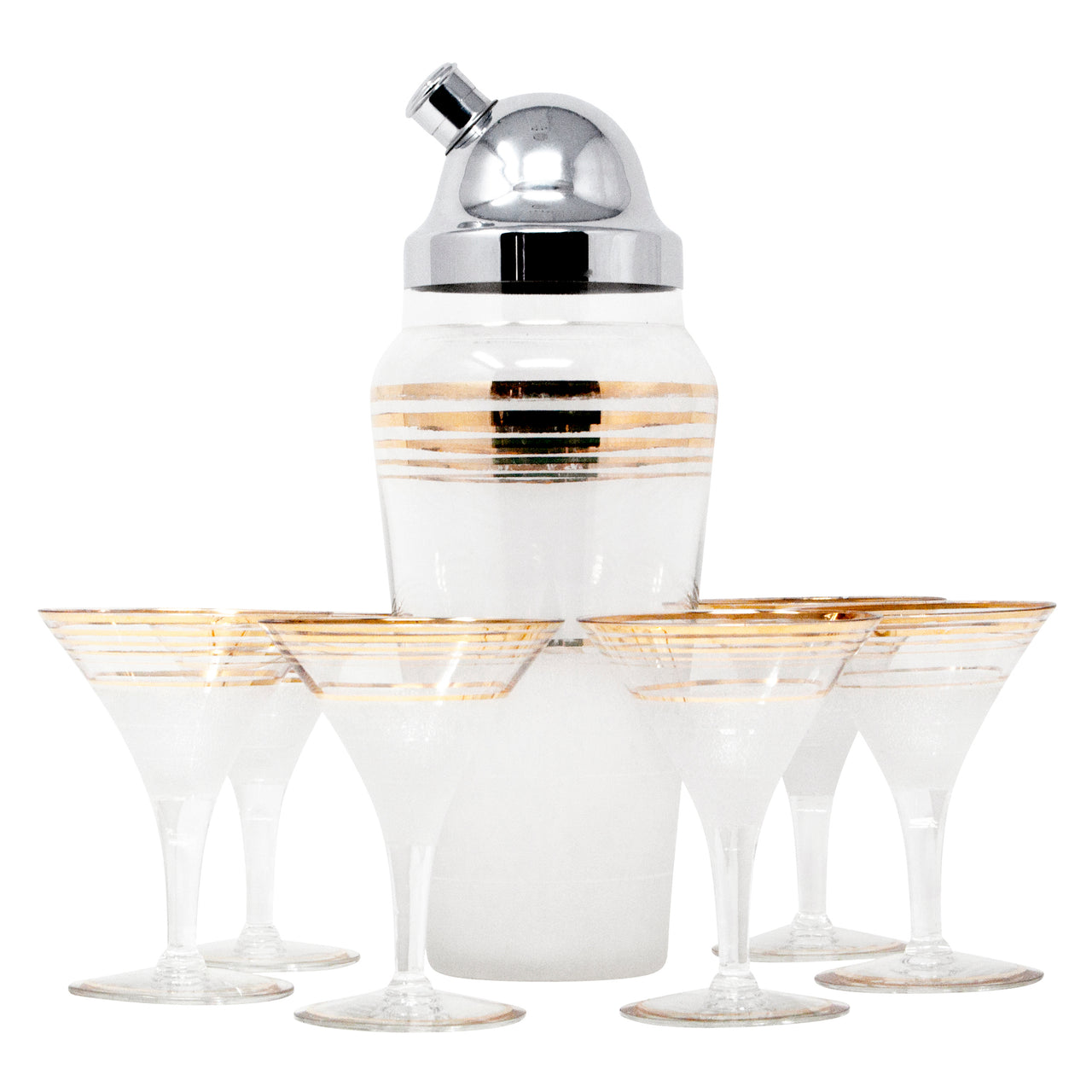 Gold Rings Art Deco Cocktail Shaker Set