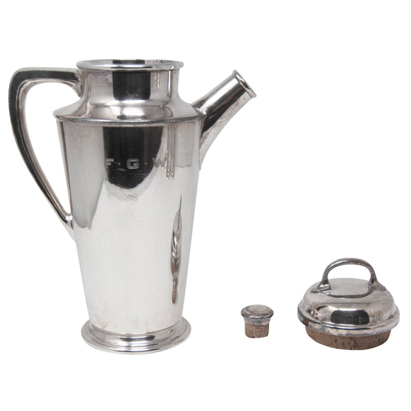 Shaker à Cocktail Italien Rare En Métal Argenté Et Or Avec Recette De Balle Vers 1940 Shaker à Cocktail Italien Rare En Métal Argenté Et Or Avec Recette De Balle Vers 1940
