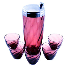 Hazelware Amethyst Glass Cocktail Shaker Set | The Hour Vintage